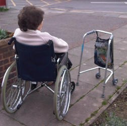 Lady on wheelchair