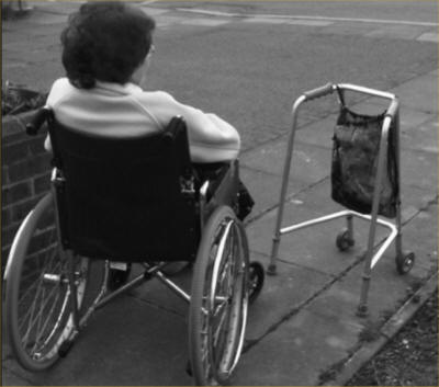 Lady in wheelchair